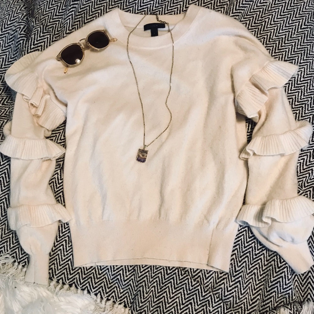 J. Crew Ruffle Sleeve Sweater